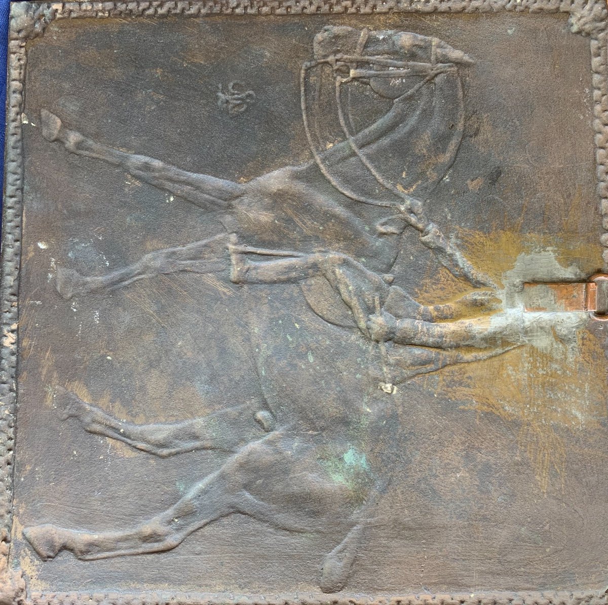 Bas Relief Bronze Cavalier époque 1920-photo-4